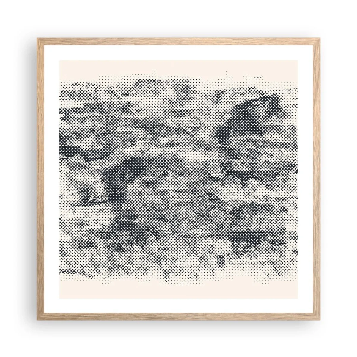 Plagát v ráme zo svetlého duba - Hmlistá kompozícia - 60x60 cm