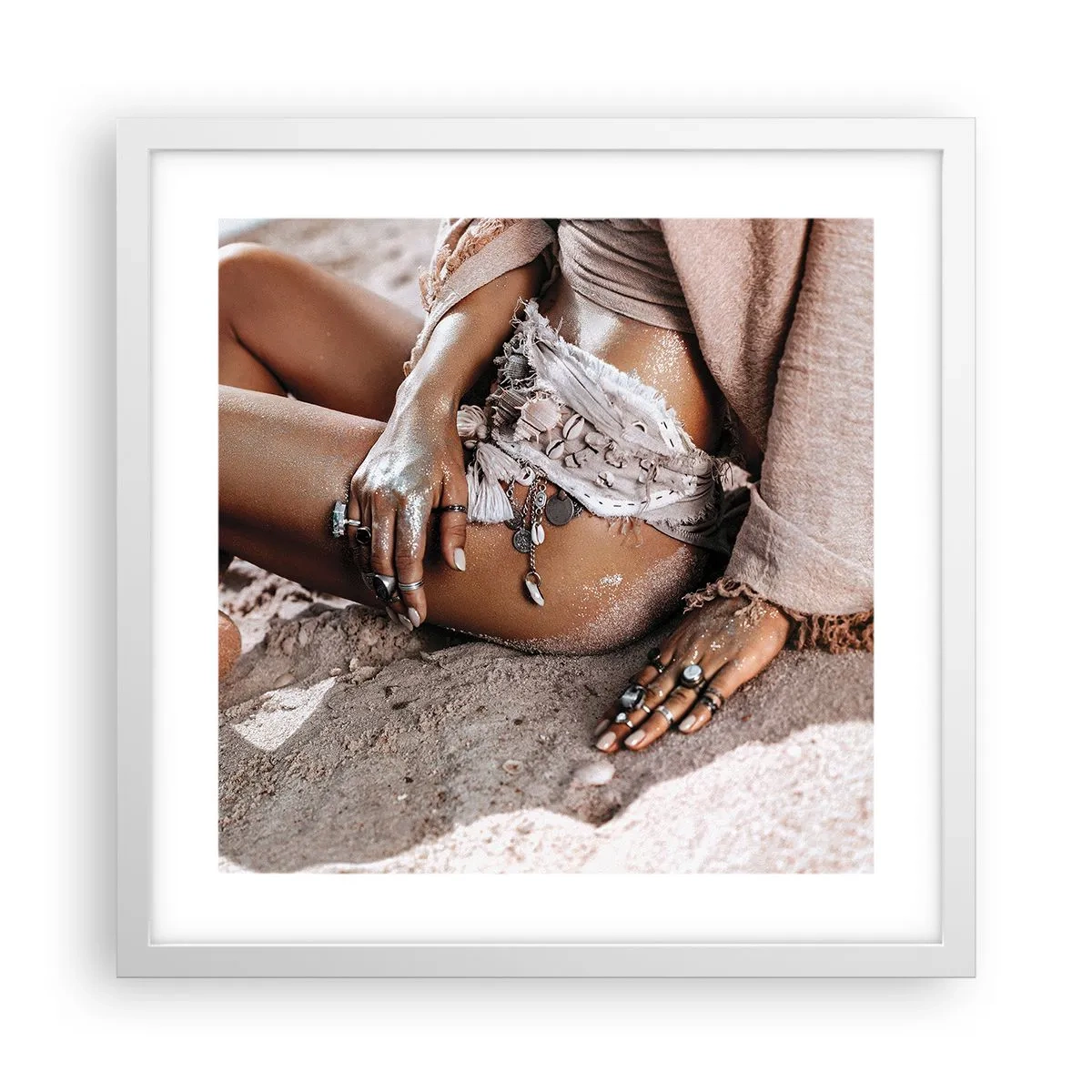 Plagát v bielom ráme - Vyplavená na breh? - 40x40 cm