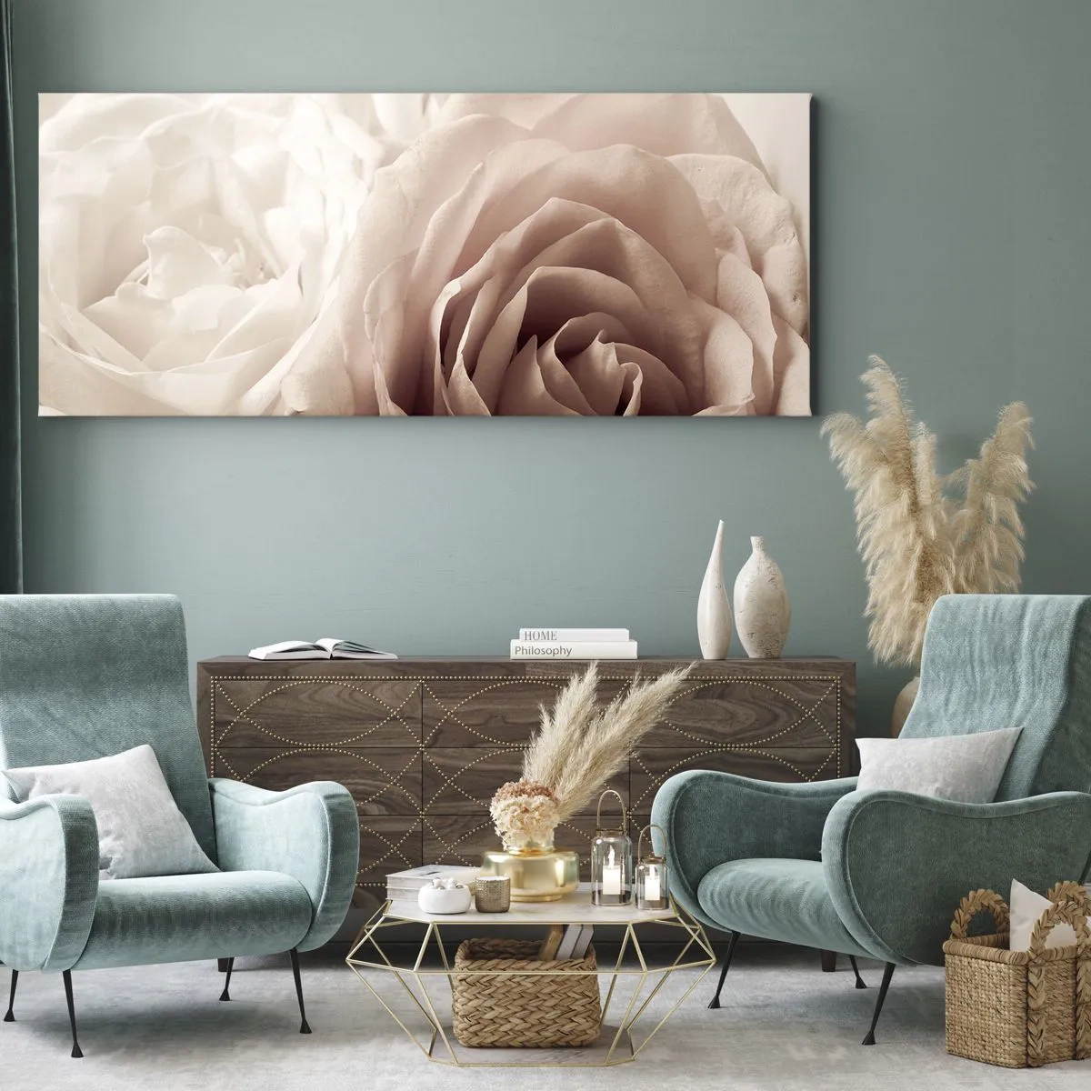 Obraz na plátne - V srdci ruže - 100x40 cm