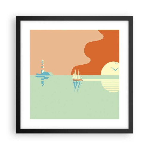 Plagát v čiernom ráme - Dokonalá morská krajina - 40x40 cm