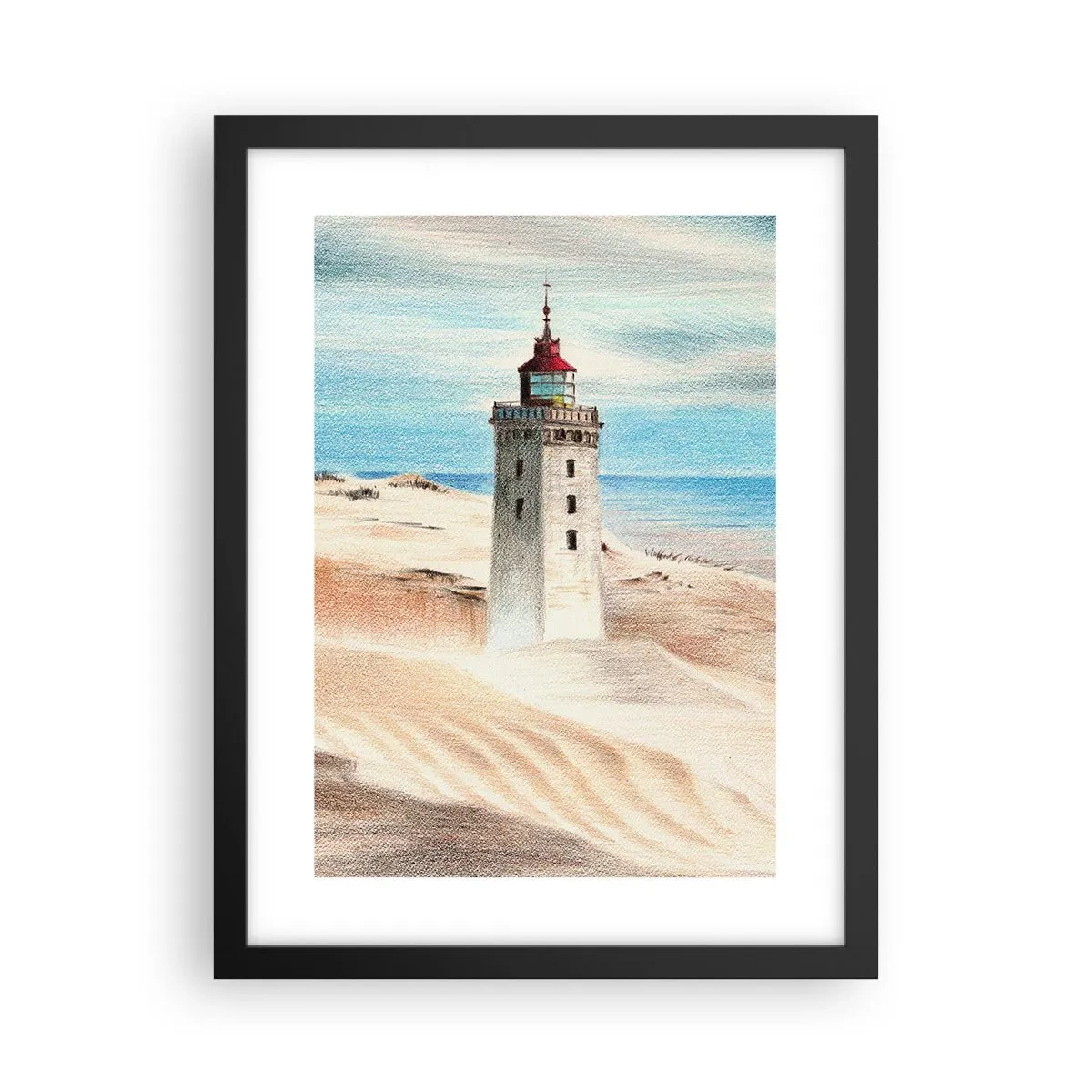 Plagát v čiernom ráme - Vždy hľadí na more - 30x40 cm