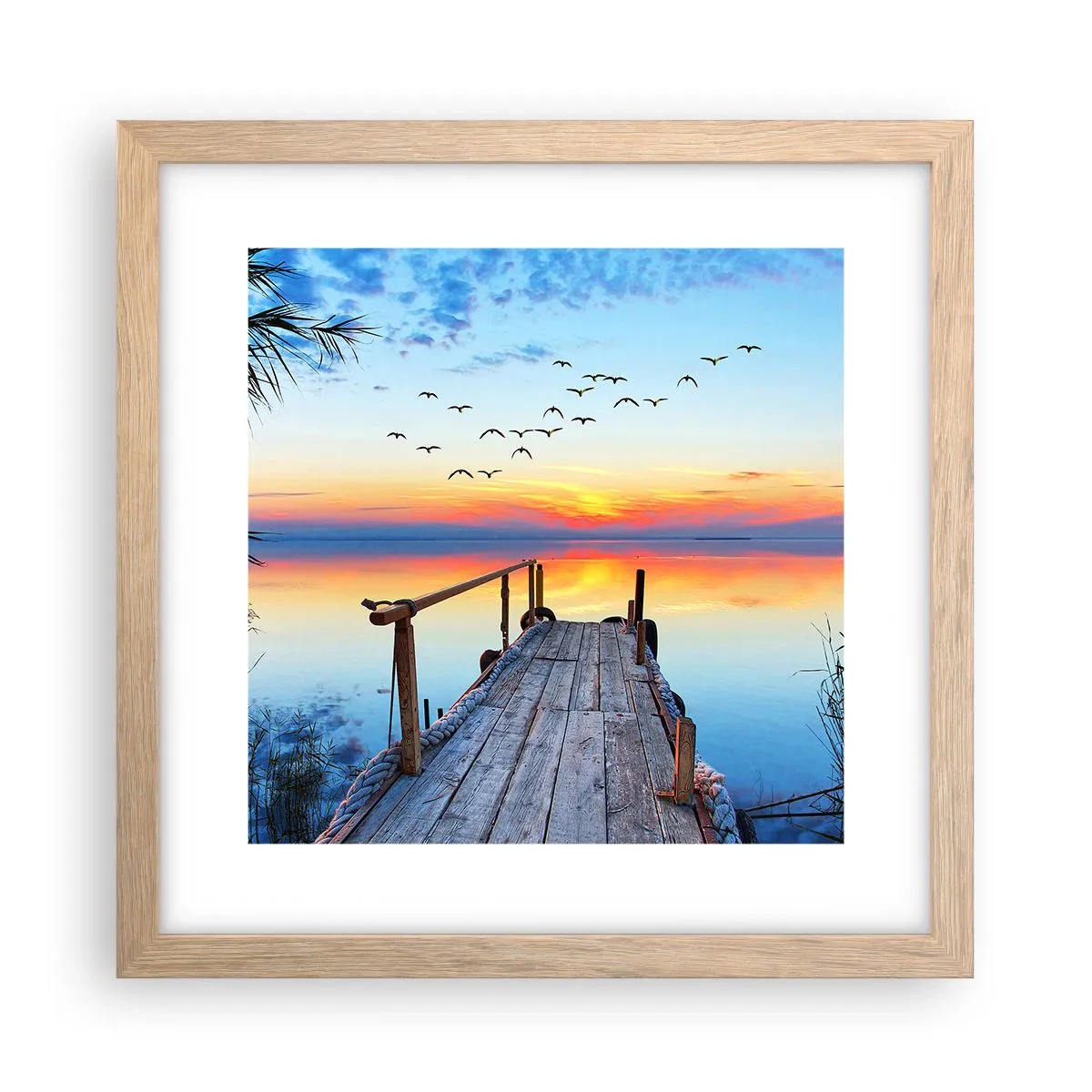 Plagát v ráme zo svetlého duba - Je čas isť späť… - 30x30 cm