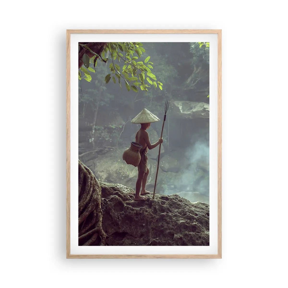 Plagát v ráme zo svetlého duba - Spriatelený s prírodou - 61x91 cm