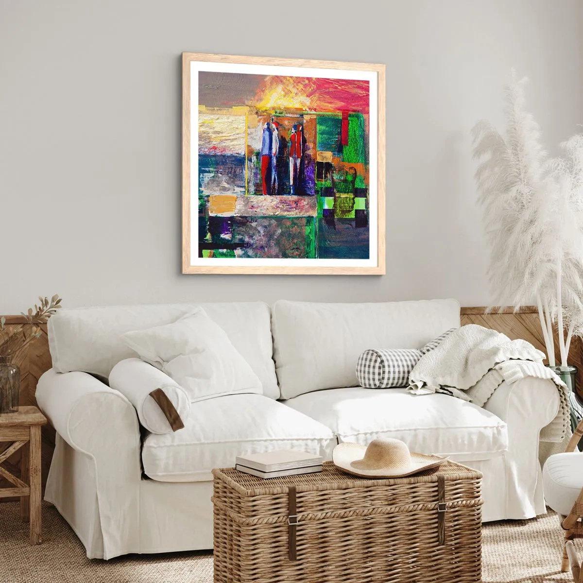 Plagát v ráme zo svetlého duba - Vzťahy a emócie - 40x40 cm