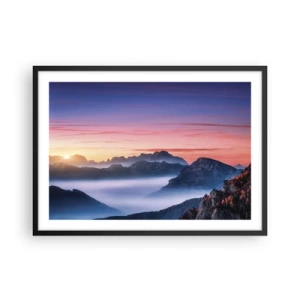 Plagát v čiernom ráme - Nad údoliami - 70x50 cm