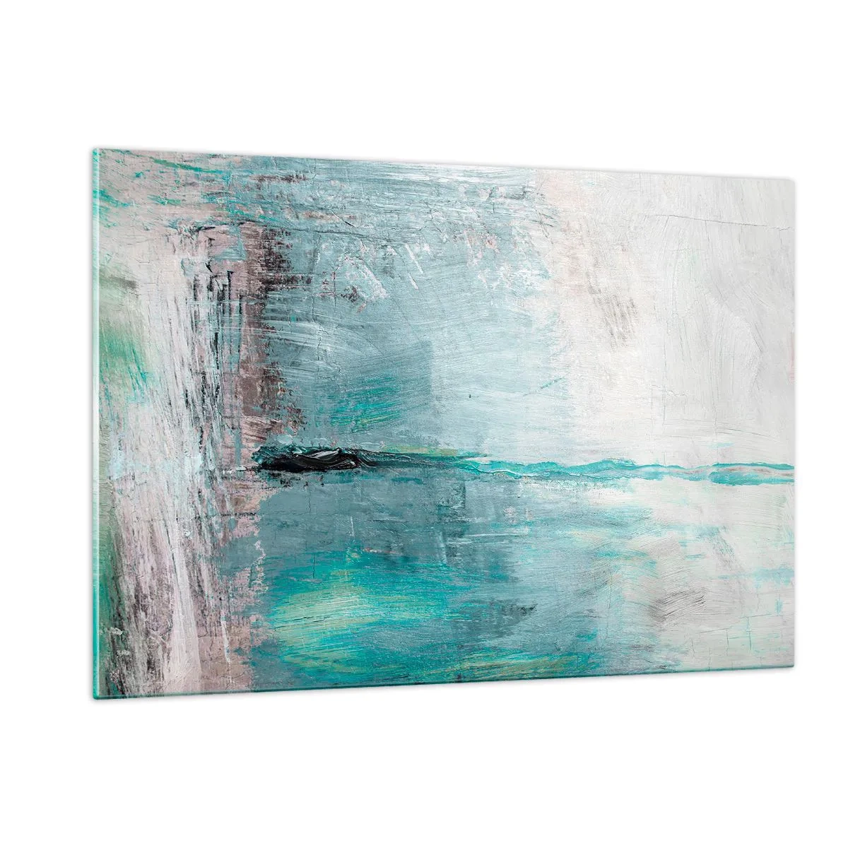 Obraz na skle - Horizontálne v modrej - 120x80 cm