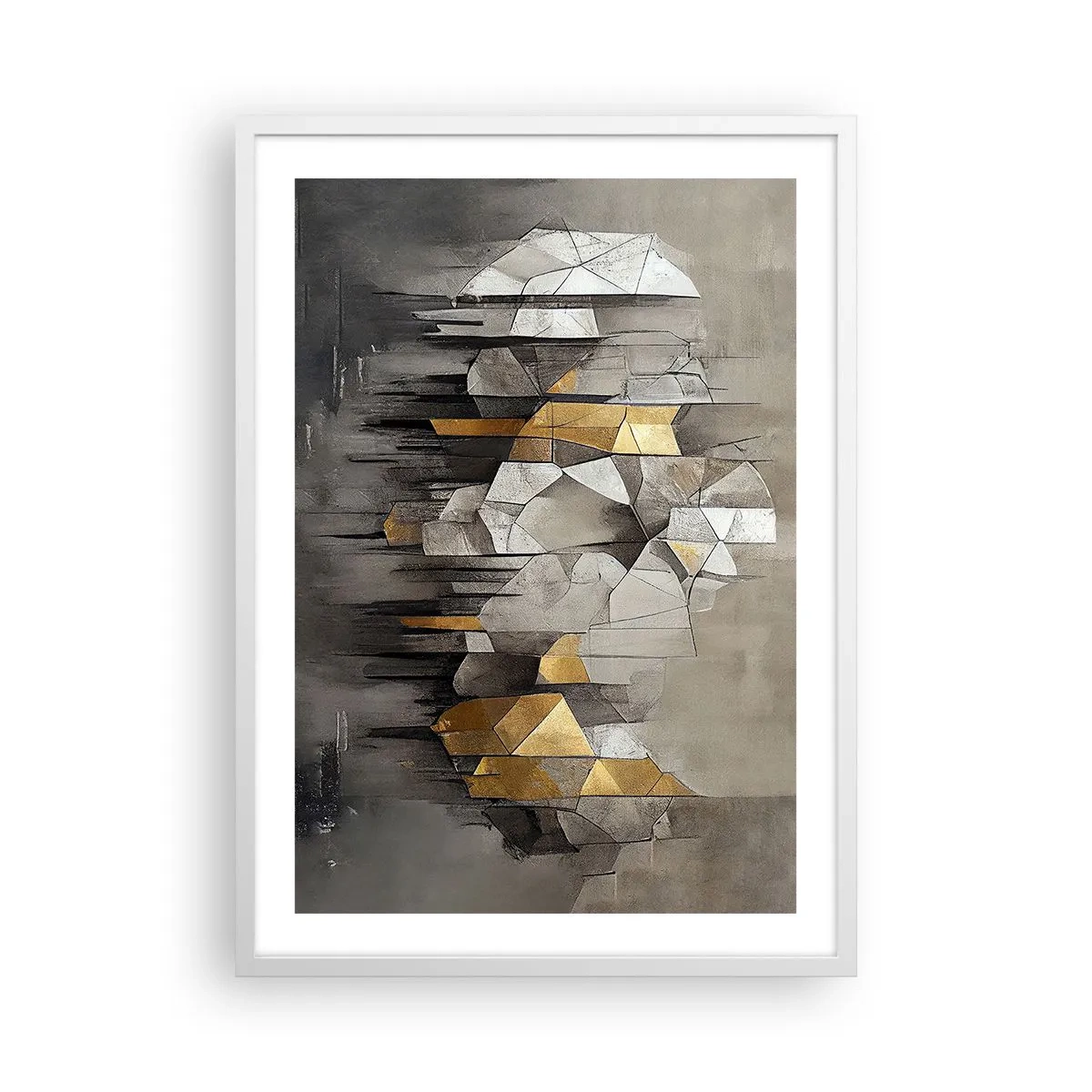 Plagát v bielom ráme - Kompozícia z ľadu a svetla - 50x70 cm