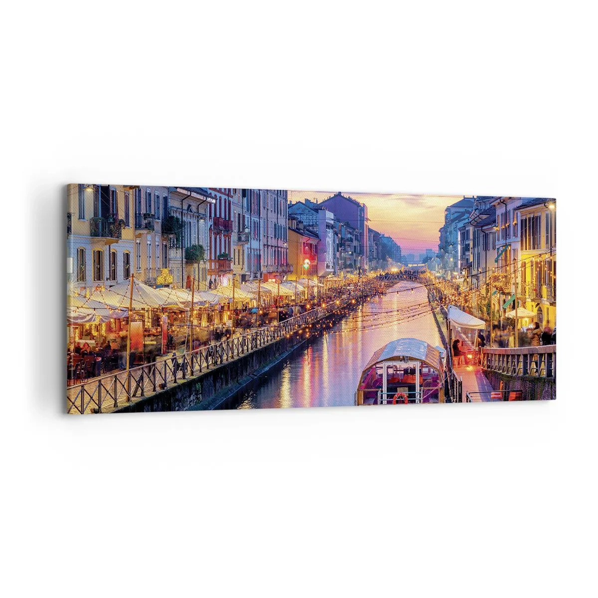 Obraz na plátne - Večer plný svetla a zábavy - 100x40 cm