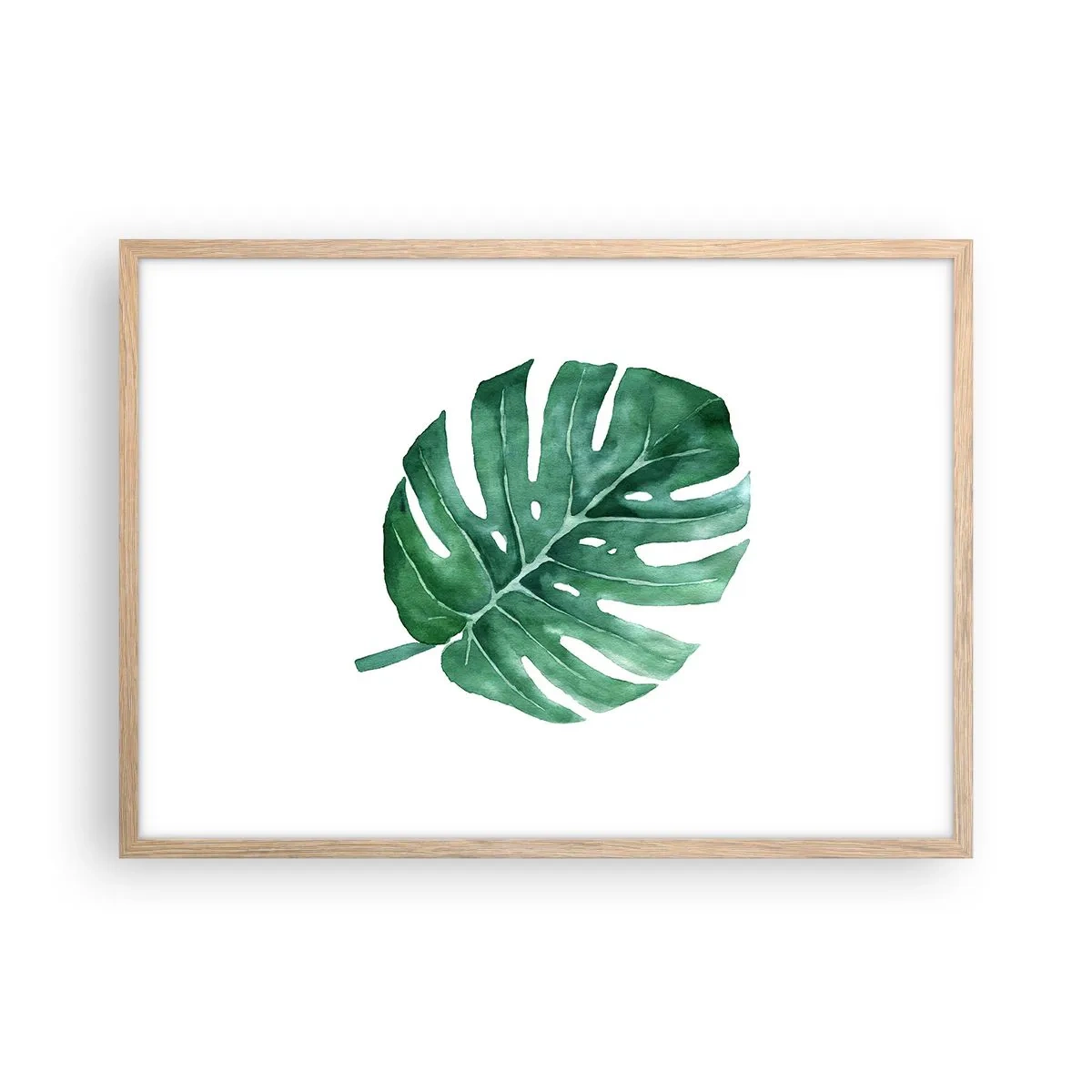 Plagát v ráme zo svetlého duba - Zelený koncept - 70x50 cm