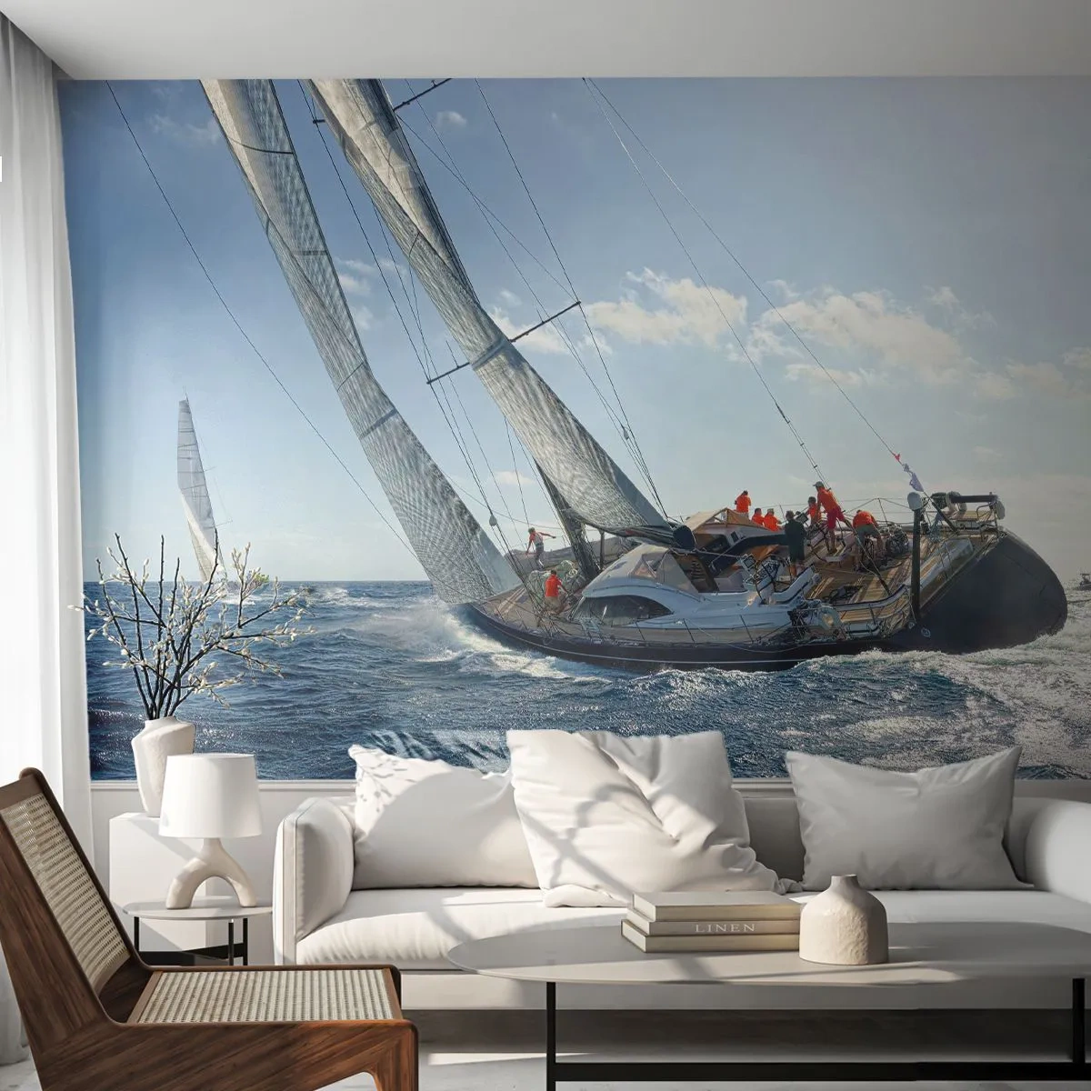 Fototapeta Premium Sand - Nech zvíťazí lepší - Plachetnica, Regata, Plachtenie - 100x70 cm