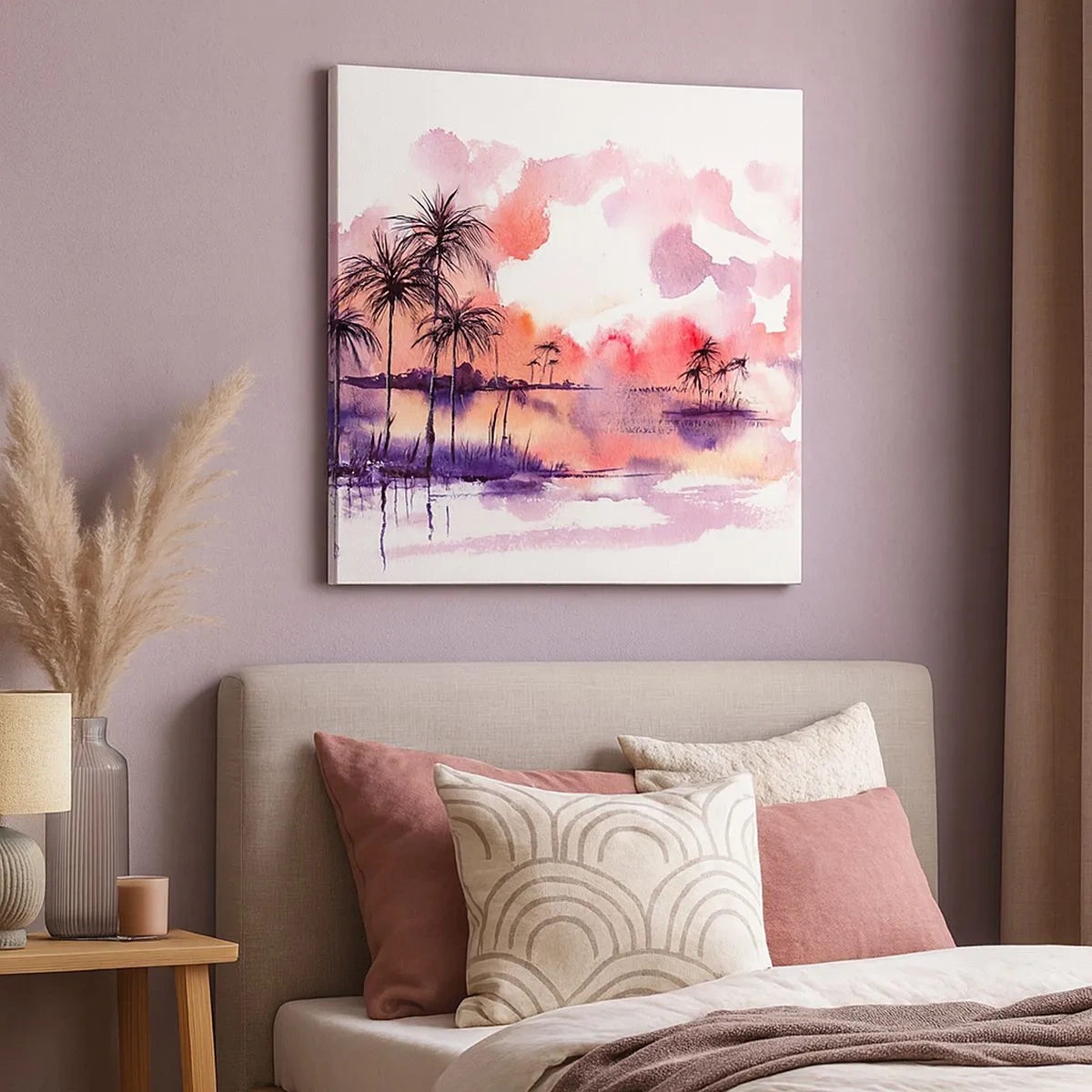 Obraz na plátne - Pokoj trópov v červenej - 30x30 cm