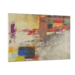 Obraz na skle - Geometria farieb - 120x80 cm