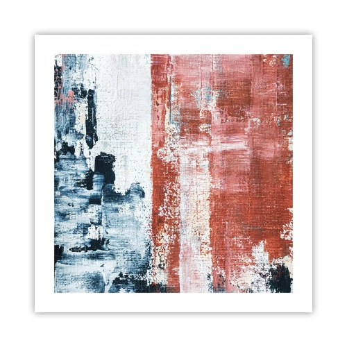 Plagát - Abstraktné pol na pol - 50x50 cm