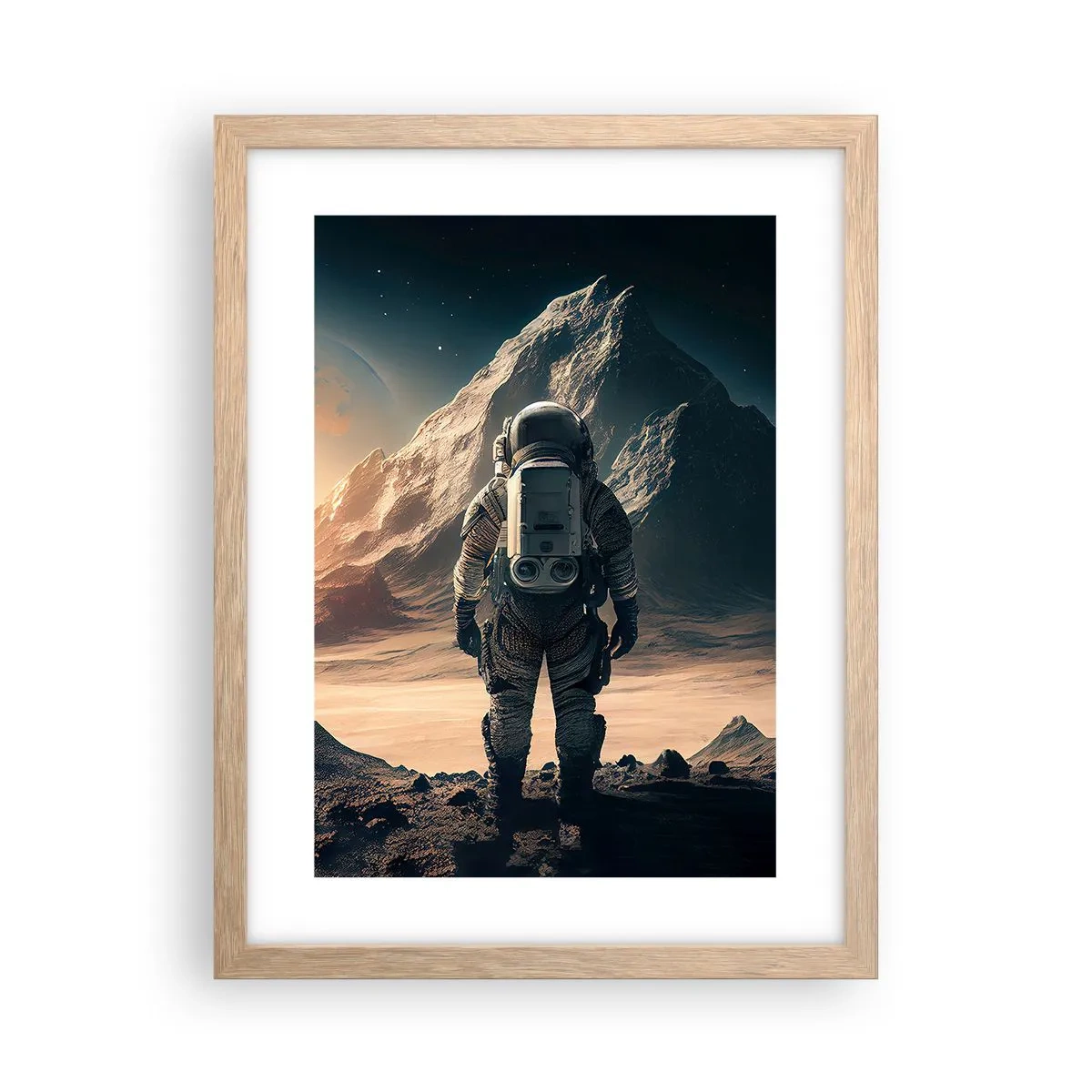 Plagát v ráme zo svetlého duba - Nová výzva - 30x40 cm