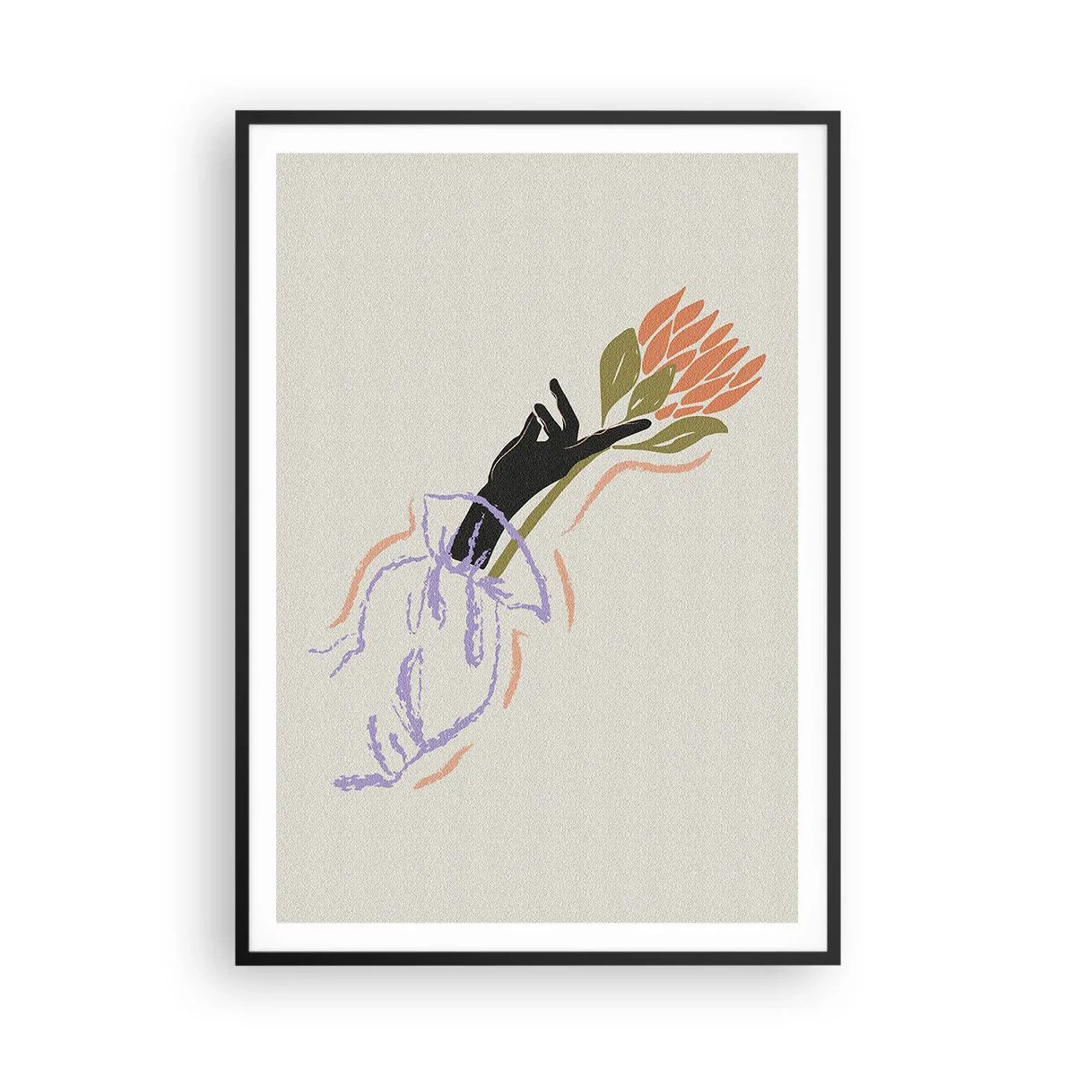 Plagát v čiernom ráme - Sesterský dotyk - 70x100 cm