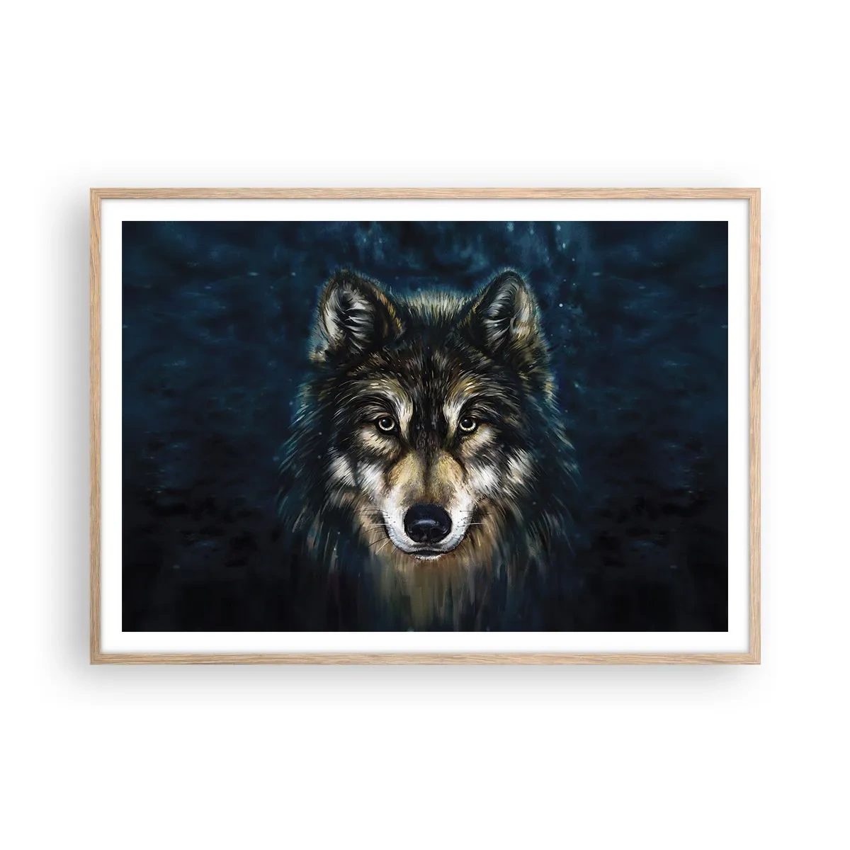 Plagát v ráme zo svetlého duba - Alfa? A omega - 100x70 cm