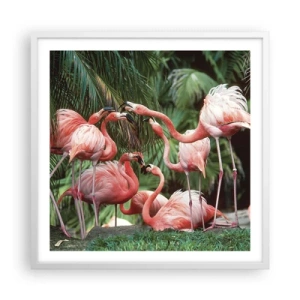 Plagát v bielom ráme - Popoludňajšie klebety - 60x60 cm