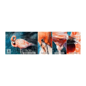 Vzorka samolepiacej fototapety Deluxe Sticker - Dekoratívne od prírody - Flamingo, Vták, Príroda - 100x30 cm