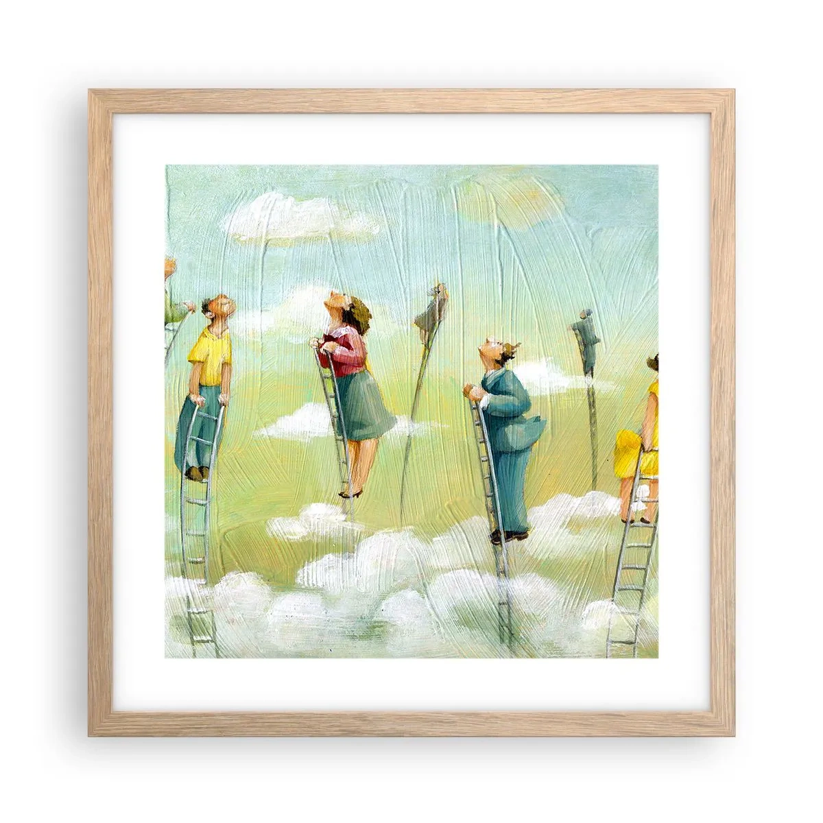 Plagát v ráme zo svetlého duba - Za svojim snom - 40x40 cm