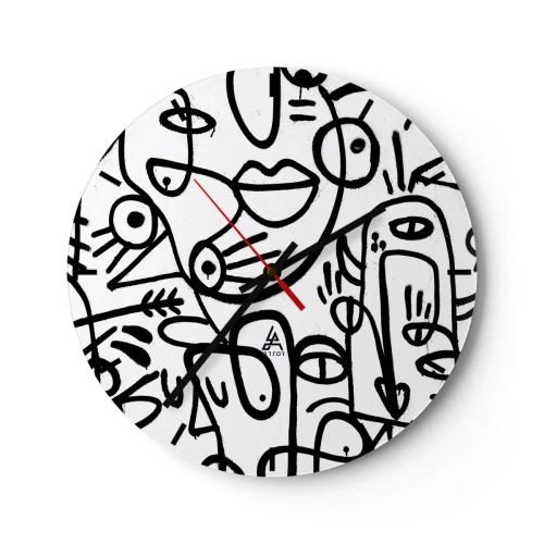 Nástenné hodiny - Tváre a preludy - 40x40 cm