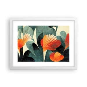 Plagát v bielom ráme - Tropické horúco a chlad zelene - 40x30 cm