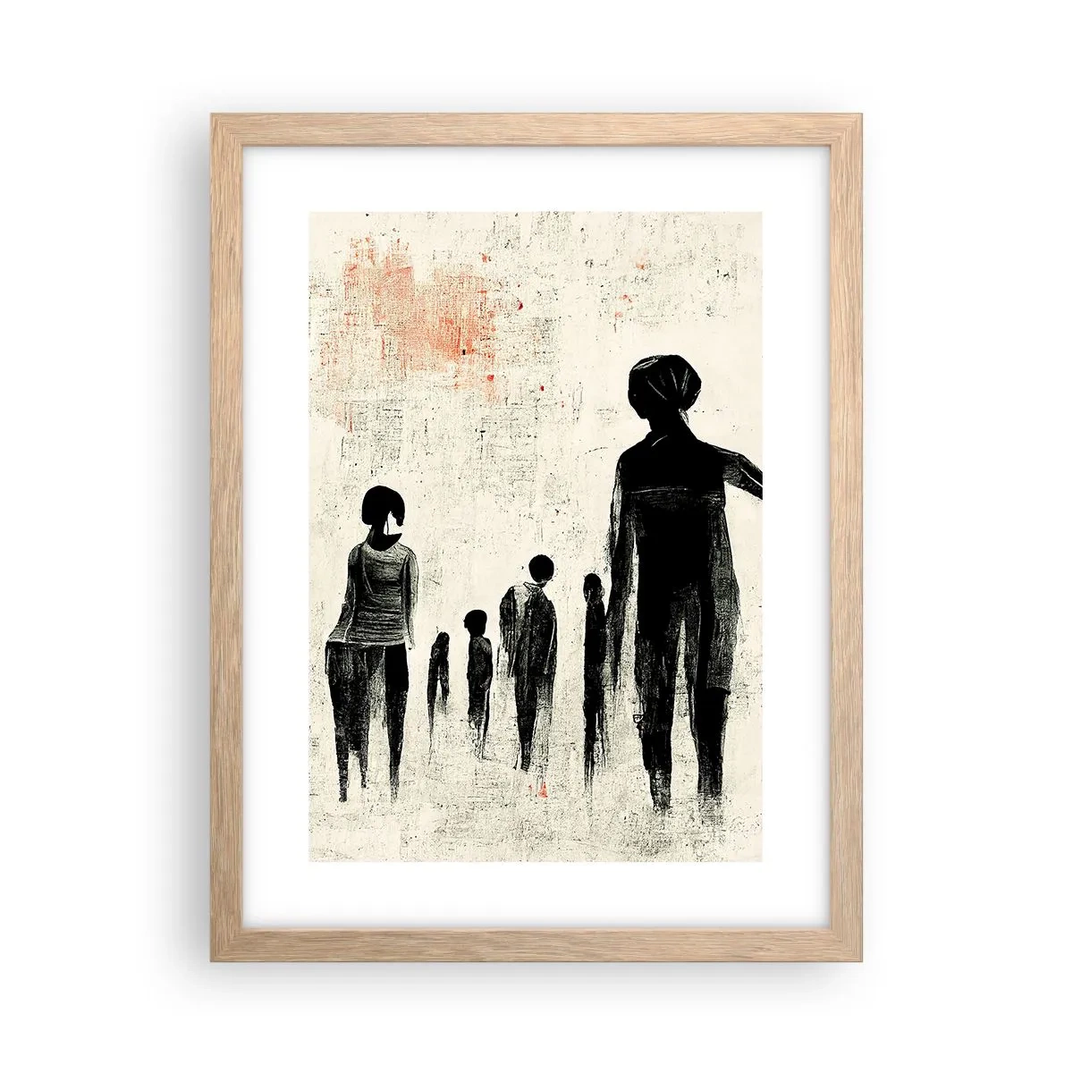 Plagát v ráme zo svetlého duba - Proti samote - 30x40 cm