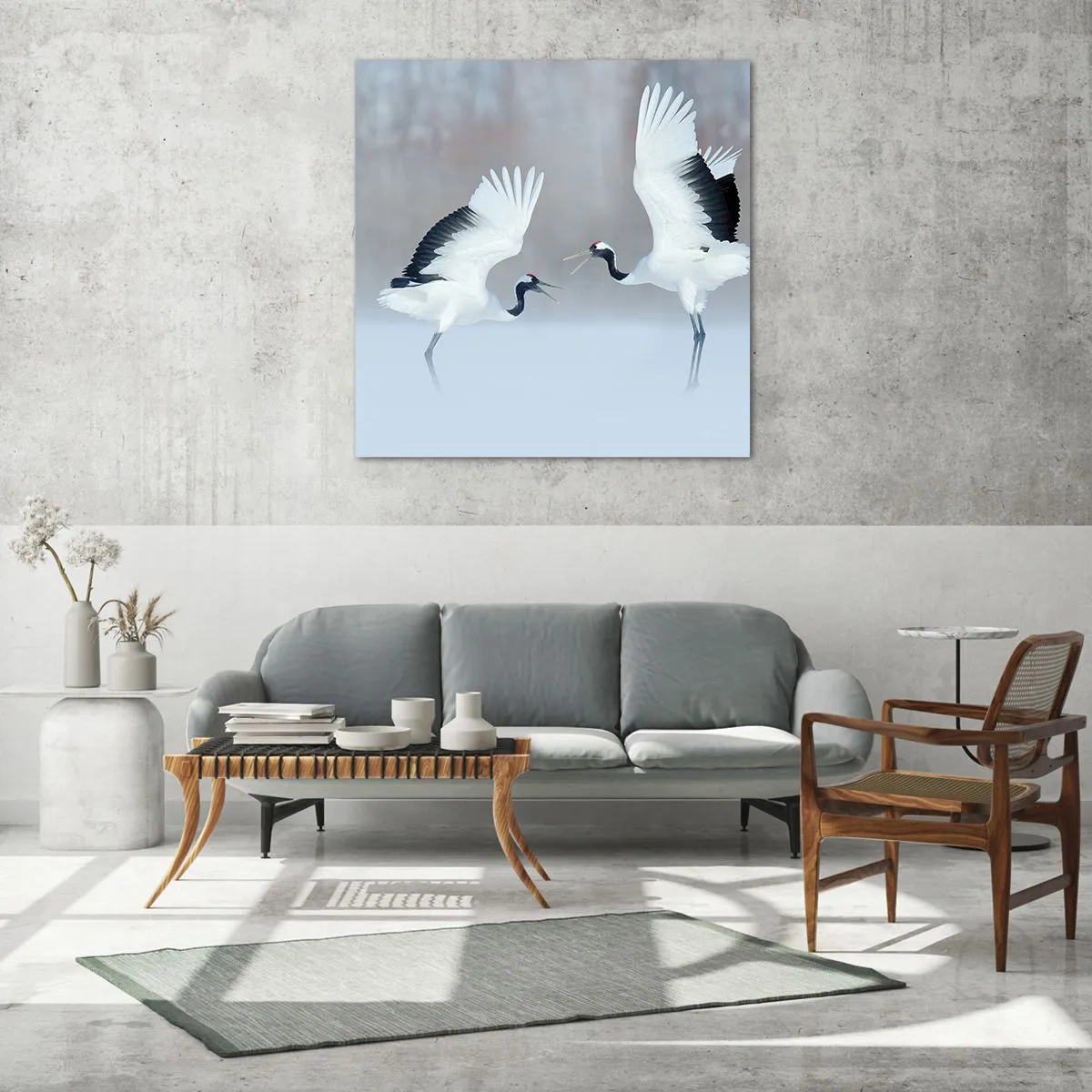 Obraz na skle - Tanec v hmle - 70x70 cm