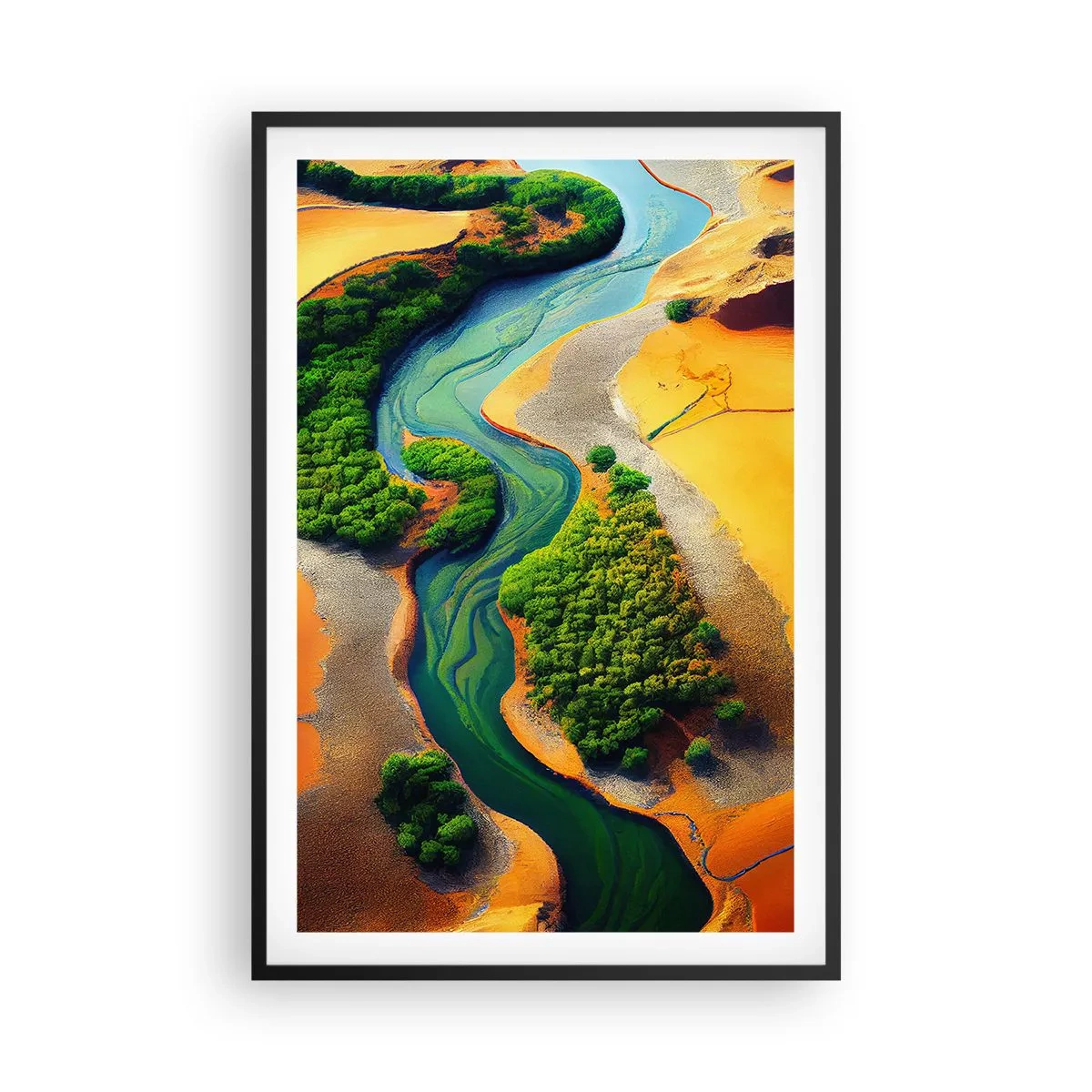 Plagát v čiernom ráme - Životodarná rieka - 61x91 cm