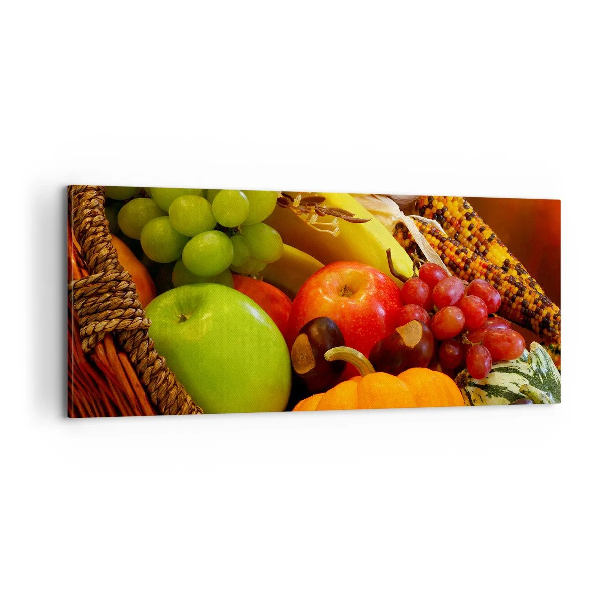Obraz na plátne - Košík úrody - 100x40 cm