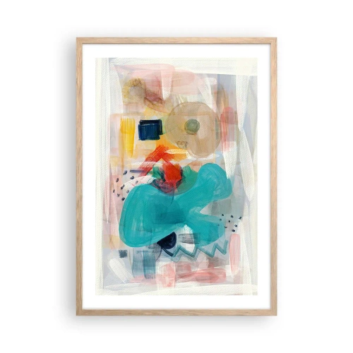 Plagát v ráme zo svetlého duba - Farebná hra - 50x70 cm