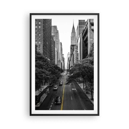 Plagát v čiernom ráme - Newyorské ráno - 61x91 cm