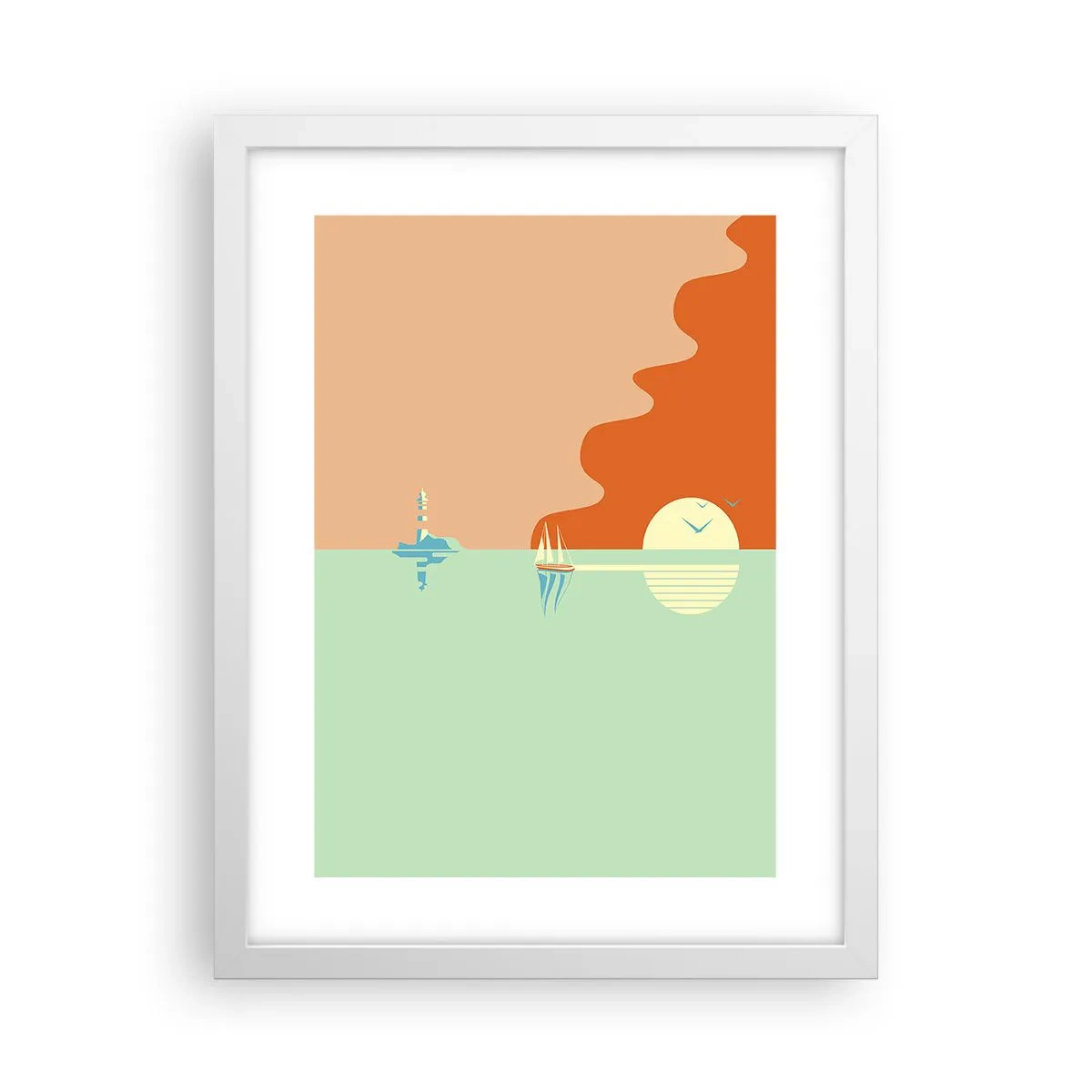 Plagát v bielom ráme - Dokonalá morská krajina - 30x40 cm