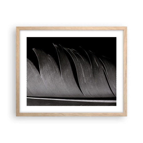 Plagát v ráme zo svetlého duba - Perie – nádherná konštrukcia - 50x40 cm