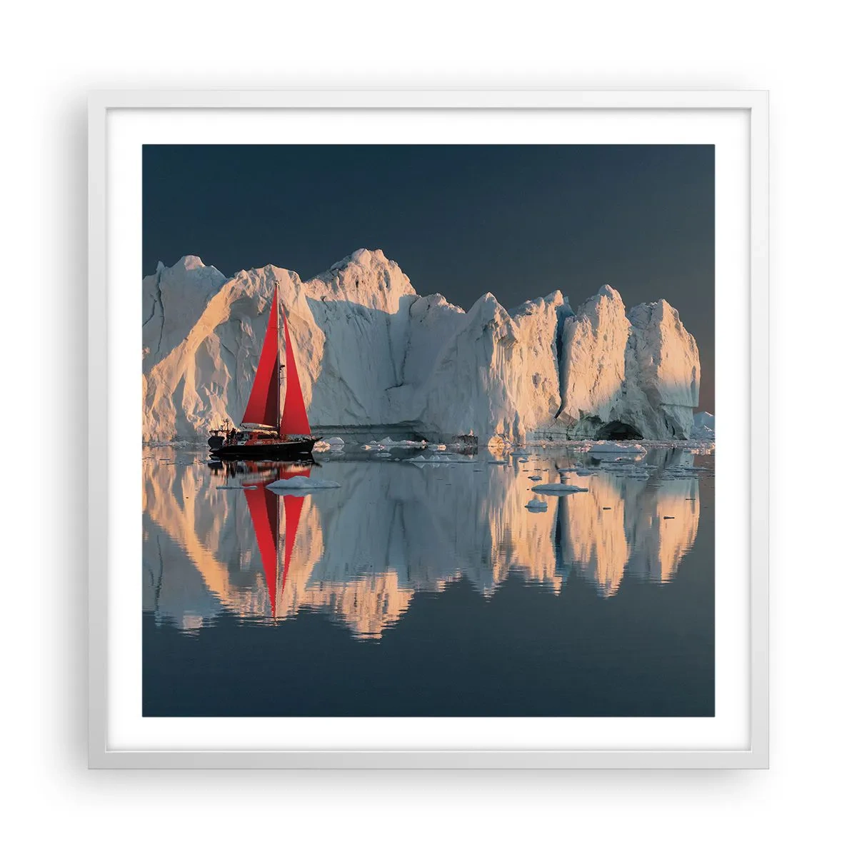 Plagát v bielom ráme - Na okraji sveta - 60x60 cm