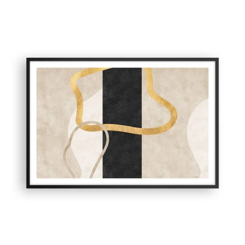 Plagát v čiernom ráme - Tvary v slučke - 91x61 cm