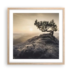 Plagát v ráme zo svetlého duba - Život vždy víťazí - 50x50 cm