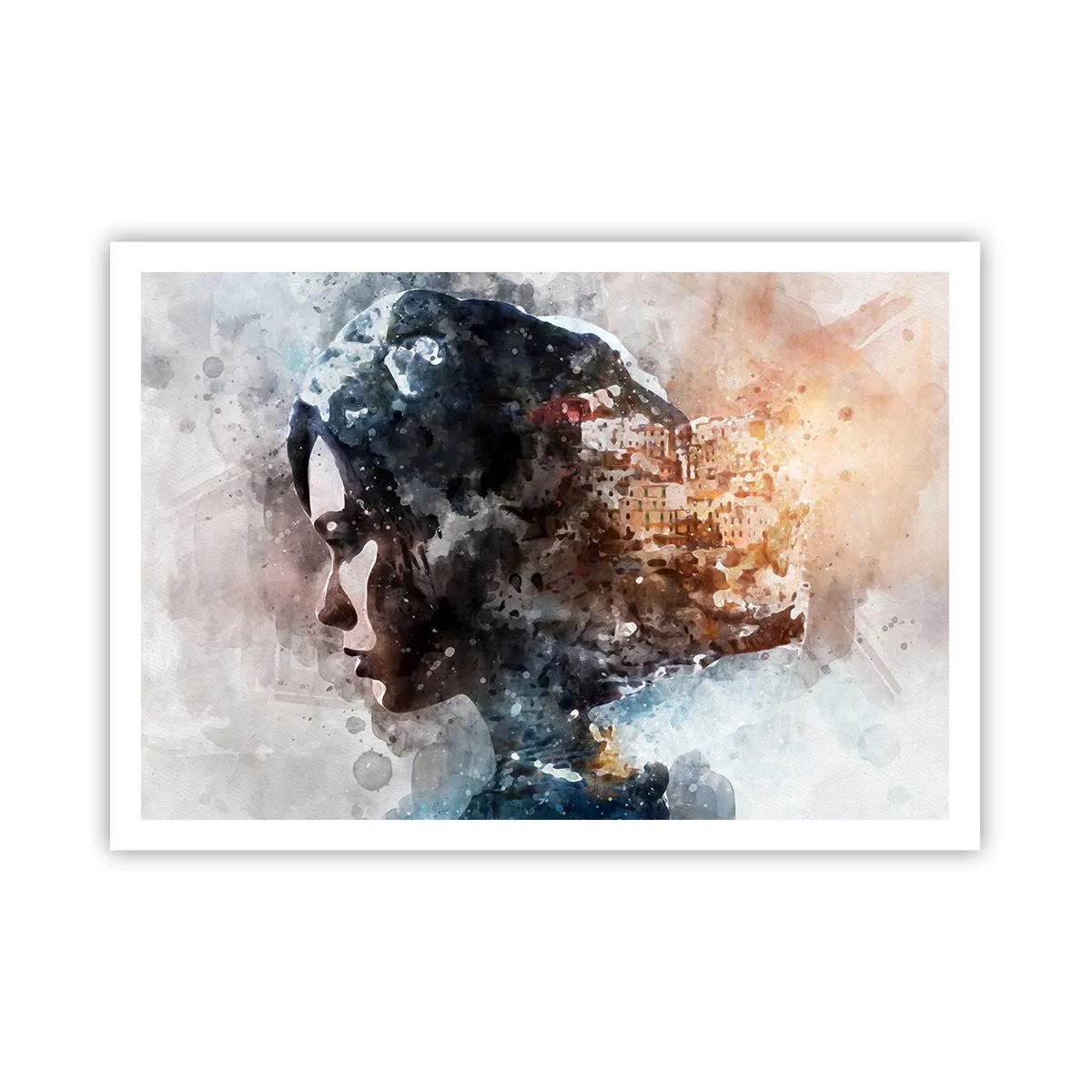 Plagát - Príbeh o dievčati s mestom v pozadí - 100x70 cm