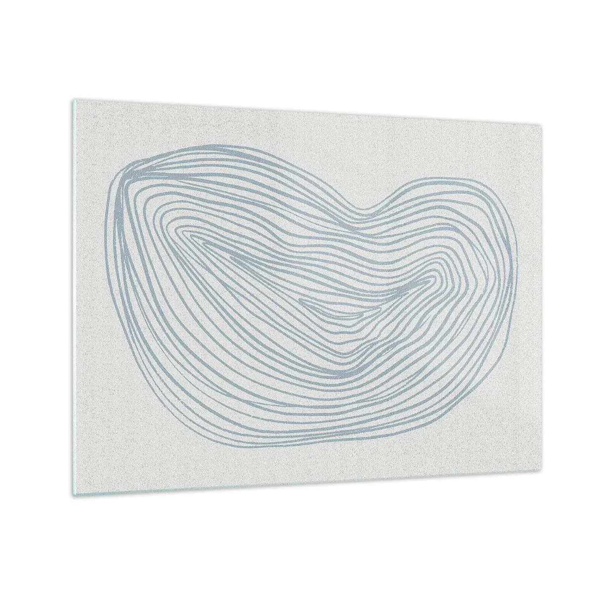 Obraz na skle - Jemné modré línie vytvárajú organický, plynulý tvar - 70x50cm - Úsmev kvapky - Moderná nástenná dekorácia do obývacej izby a spálne ARTTOR