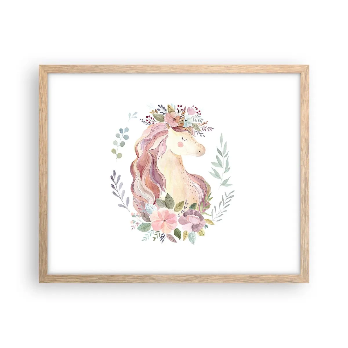 Plagát v ráme zo svetlého duba - Pozvánka do ríše rozprávok - 50x40 cm