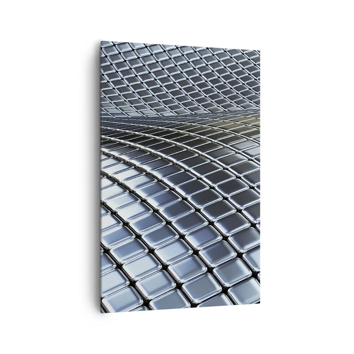 Obraz na plátne - Kovová strieborná vlna - 80x120 cm