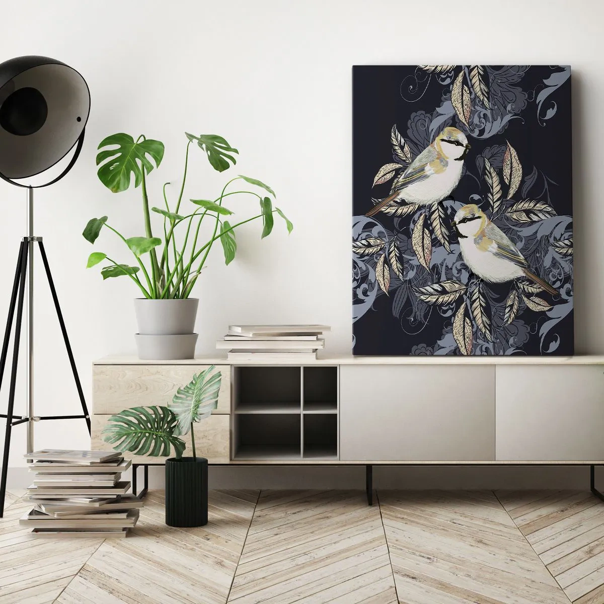 Obraz na plátne - Žltomodrá pieseň - 70x100 cm