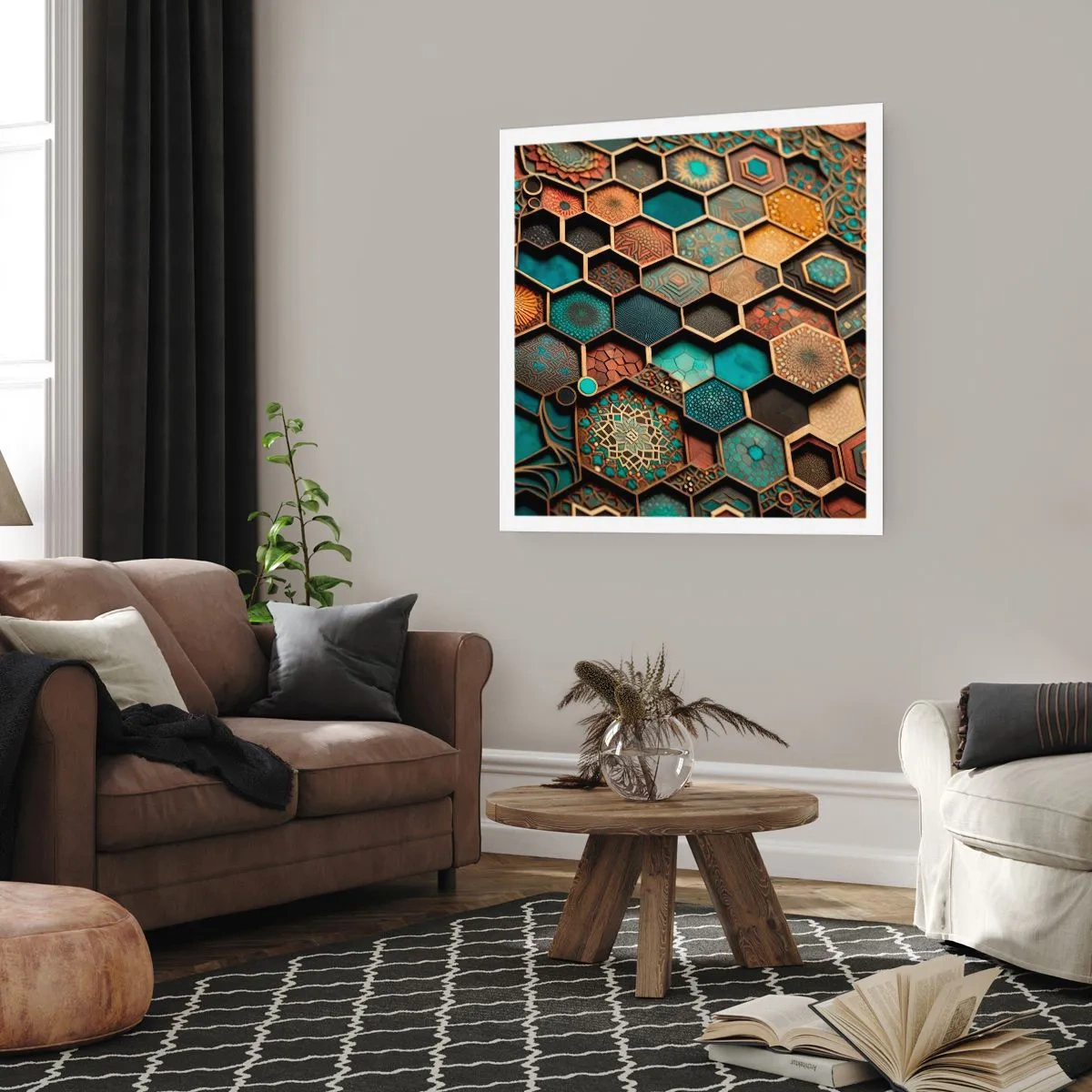 Plagát - Arabské ornamenty – variácia - 50x50 cm