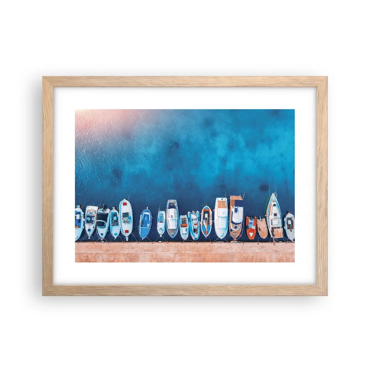 Plagát v ráme zo svetlého duba - V rade za sebou - 40x30 cm