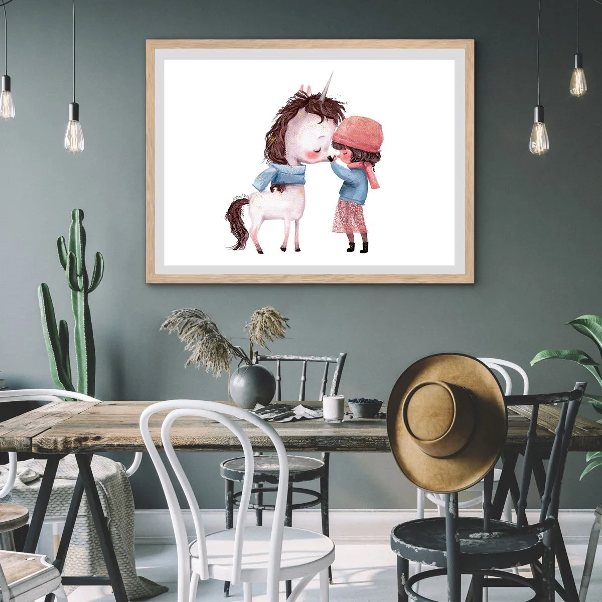 Plagát v ráme zo svetlého duba - Zimný príbeh - 70x50 cm