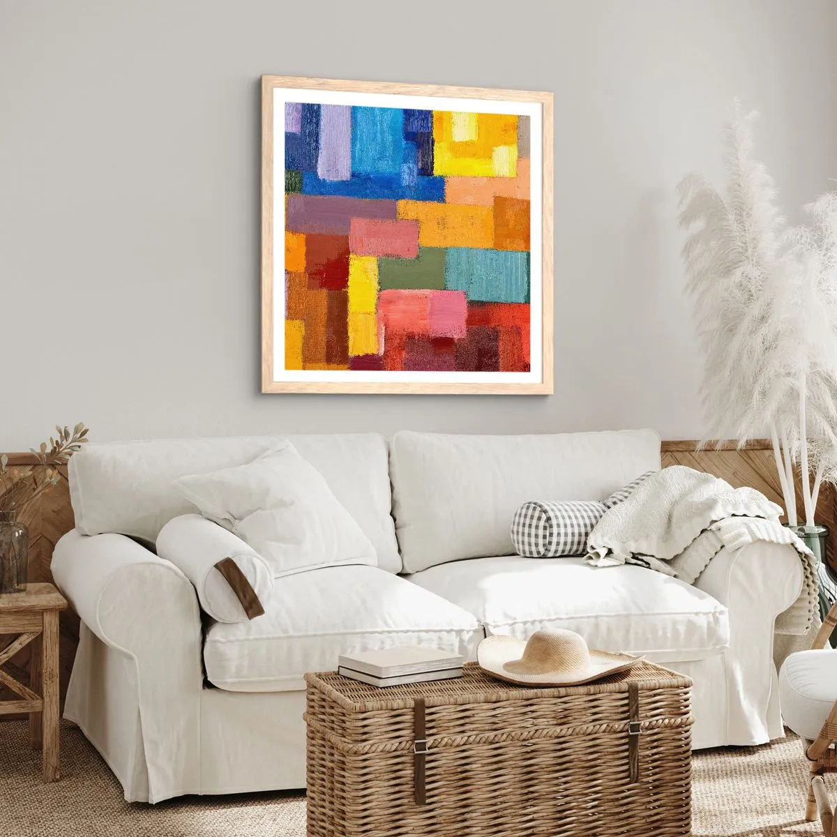 Plagát v ráme zo svetlého duba - Každý iný, všetky farebné - 50x50 cm