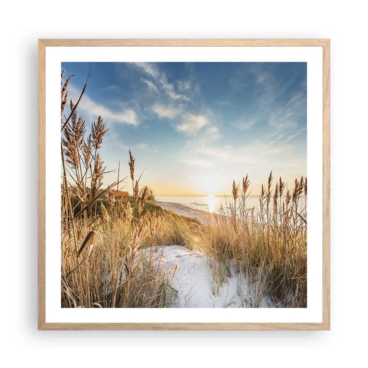 Plagát v ráme zo svetlého duba - Severná pláž - 60x60 cm