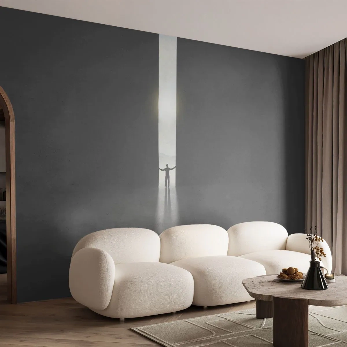 Fototapeta Standard Eco - Krok k svetlej budúcnosti - Abstrakcia, Muž, Kus - 500x350 cm