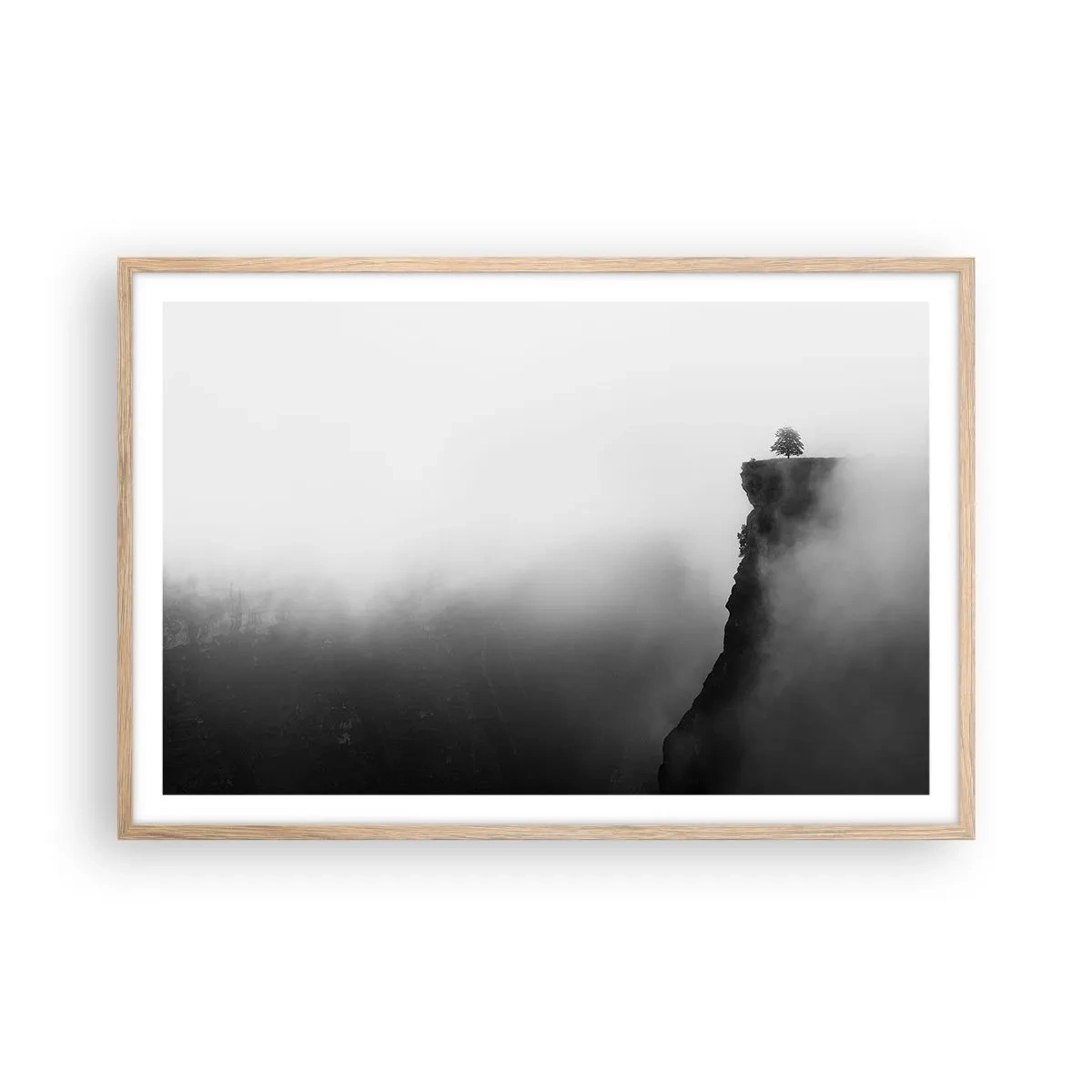 Plagát v ráme zo svetlého duba - Na okraji sveta - 91x61 cm