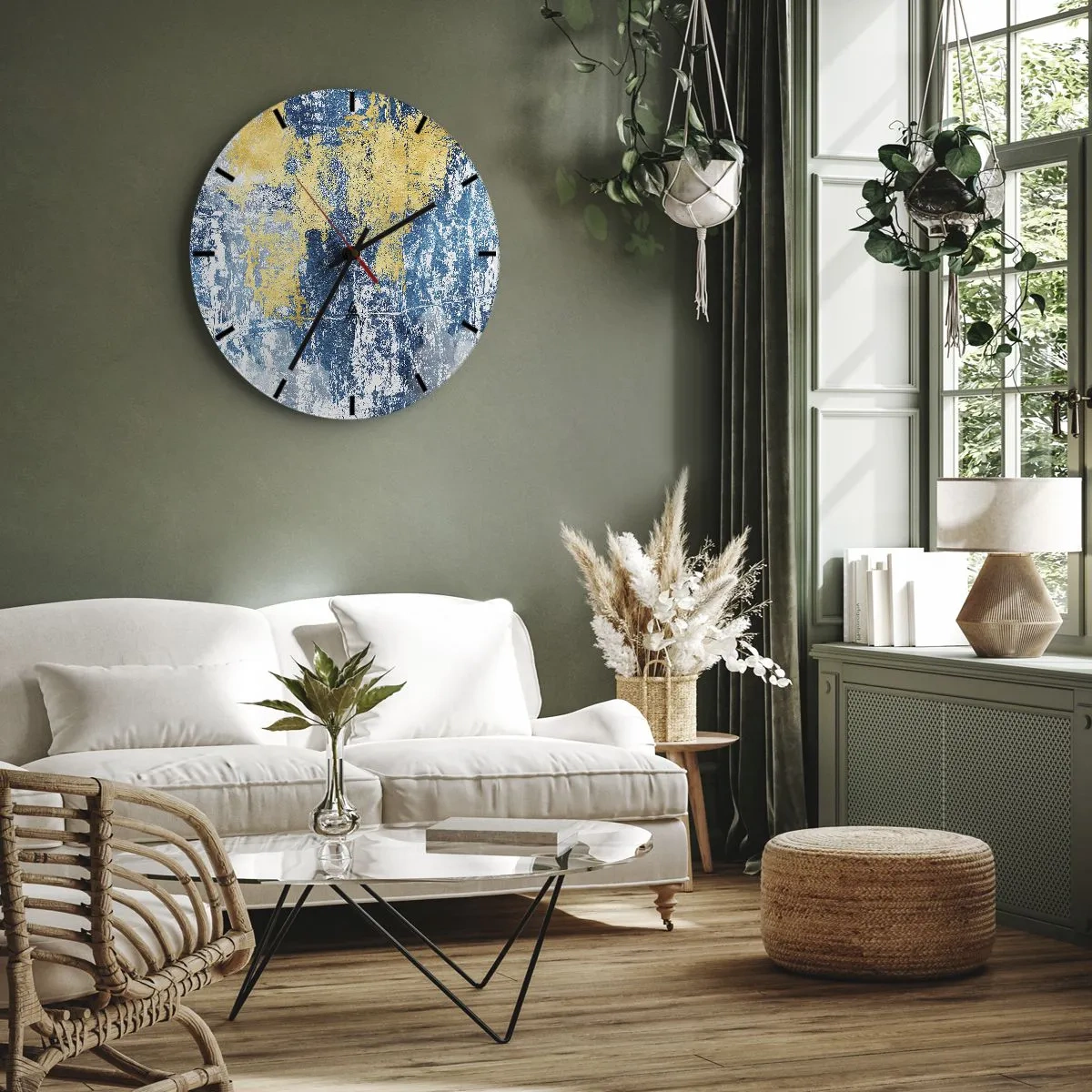 Nástenné hodiny - Abstrakcia s dobrou náladou - 40x40 cm