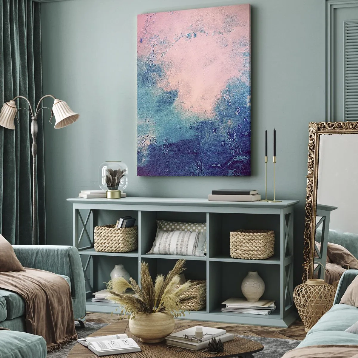 Obraz na plátne - Modré objatie - 45x80 cm